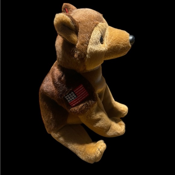 TY Beanie Baby Courage German Shepherd Dog w/ Flag & Tag – Retired USA Patriotic - Picture 3 of 7